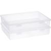 BTSKY Clear Plastic Storage Box with Flap Lid, Multipurpose Craft Organizers and Storage Box Art Supply Storage Organizer Plastic Sewing Box for Beads Pencils Notebooks, 2 Pack Medium(Medium-2 Pack)