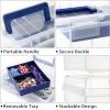 BTSKY Clear Plastic Storage Box with Removable Tray Multipurpose Stationery Storage Box with Handle Handy Sewing Box Art Craft Supply Organizer Home Utility Box (Blue)(Blue)