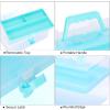 BTSKY Multipurpose Plastic Craft Storage Containers with Removable Tray, Clear Plastic Storage Box with Lid & Handle, Easy Carry & Stack Small Storage Container, 8.5x5x4.9 Inch, Rectangle-Blue(Blue)
