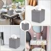 BTSKY Household Square Linen Tissue Box with Decorative Gold Line – Cube Tissue Paper Holder Tissue Cover Holder Tissue Storage Organizer Tissue Dispenser Case Napkin Box, Grey