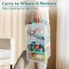 BTSKY Clear Plastic Dividing Storage Box with 4 Deep Compartments Adjustable Storage Bin with Lid Portable Craft Container Multipurpose Sewing Box Art Supply Organizer, 13.9×7.9×6.2 Inches, Green(13.9×7.9×6.2 Inches-Clear)