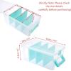 BTSKY Clear Plastic Dividing Storage Box with 4 Deep Compartments Adjustable Storage Bin with Lid Portable Craft Container Multipurpose Sewing Box Art Supply Organizer, 13.9×7.9×6.2 Inches, Green(13.9×7.9×6.2 Inches-Clear)