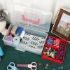 BTSKY Clear Plastic Storage Box with Removable Tray Multipurpose Stationery Storage Box with Handle Handy Sewing Box Art Craft Supply Organizer Home Utility Box (Red)(Red)