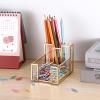 BTSKY Golden Glass Sticky Note Holder for 3×3 Inch Sticky Notes, Elegant Post It Note Dispenser with Non-Slip Pads Clear Notepad Holder for Desk Organization Planning, Home Office Decor(3”x3” with Slot)