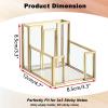 BTSKY Golden Glass Sticky Note Holder for 3×3 Inch Sticky Notes, Elegant Post It Note Dispenser with Non-Slip Pads Clear Notepad Holder for Desk Organization Planning, Home Office Decor(3”x3” with Slot)