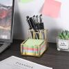 BTSKY Golden Glass Sticky Note Holder for 3×3 Inch Sticky Notes, Elegant Post It Note Dispenser with Non-Slip Pads Clear Notepad Holder for Desk Organization Planning, Home Office Decor(3”x3” with Slot)