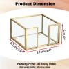 BTSKY Golden Glass Sticky Note Holder for 3×3 Inch Sticky Notes, Elegant Post It Note Dispenser with Non-Slip Pads Clear Notepad Holder for Desk Organization Planning, Home Office Decor(3”x3”)