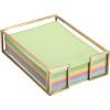 BTSKY Golden Glass Sticky Note Holder for 3×3 Inch Sticky Notes, Elegant Post It Note Dispenser with Non-Slip Pads Clear Notepad Holder for Desk Organization Planning, Home Office Decor(4”x6”)