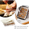 BTSKY Plastic Food Storage Container with lids, Dumpling Storage Box, Cookie Carrier Cookie Sheet with Lid, Portable Large Food Container for Snack, Fruit, Vegetables, Meat, Wontons(2-Layer, White)