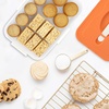 BTSKY Plastic Food Storage Container with lids, Dumpling Storage Box, Cookie Carrier Cookie Sheet with Lid, Portable Large Food Container for Snack, Fruit, Vegetables, Meat, Wontons(2-Layer, Orange)