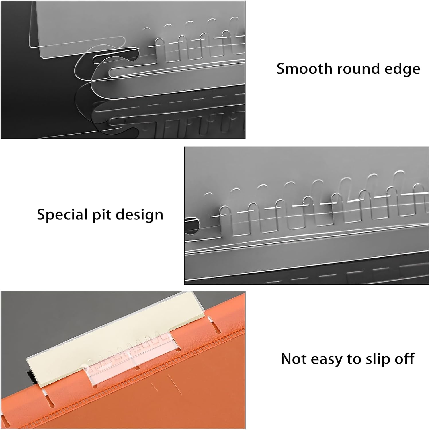 image:imageBTSKY 41 Inch Clear Plastic Modern Hanging File Folders with 75 Pcs Insertable Tabs and Colored Paper Inserts