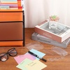 BTSKY 4.1 Inch Clear Plastic Modern Hanging File Folders with 75 Pcs Insertable Tabs and Colored Paper Inserts