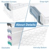 BTSKY 1 Pack Long Plastic Storage Box for Pencils, Clear Marker Organizer Stackable Storage Box for Painting Brushes, Painting Brush Container with Snap-tight Lid for Drawing Tools Small Items (Blue)(Blue)