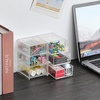 BTSKY 1 Pack Small Acrylic Storage Organizer with Drawers, 3-Layer Clear Desktop Organizer for Office Supplies Mini Storage Box with Drawers for Desk, Desktop Makeup Drawer Jewelry Storage Box(Clear)